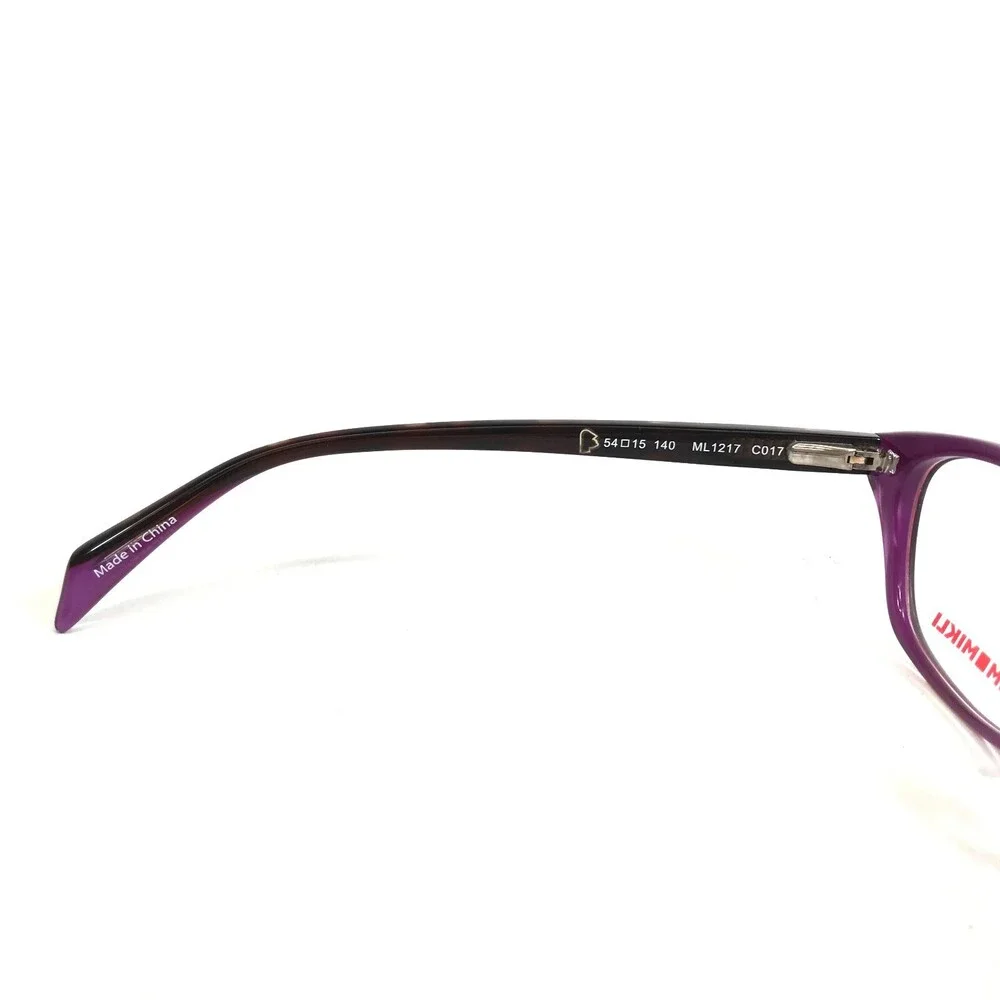 Mikli Eyeglasses Frames ML1217 C017 Purple Checkered Cat Eye Full Rim 54-15-140